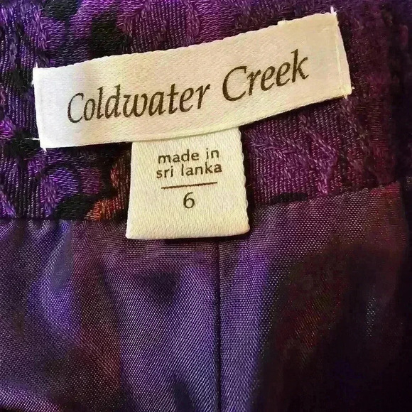Coldwater Creek Open Front Jacket Blazer Womens Size 6 Purple Festival Design - Picture 3 of 12
